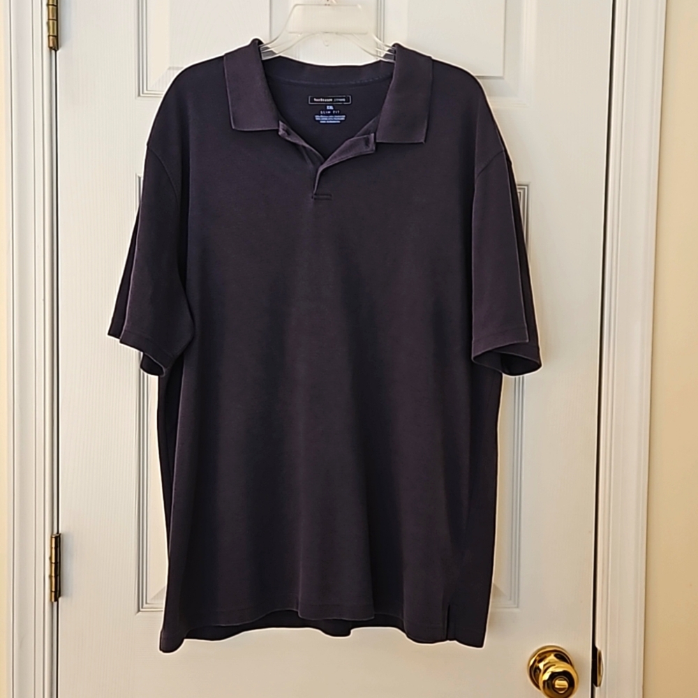 VanHeusen Studio Slim Fit Navy Polo Shirt - Size XXL